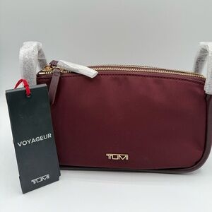 BRAND NEW - TUMI VOYAGEUR Brenn Cosmetic Pouch - burgundy/wine